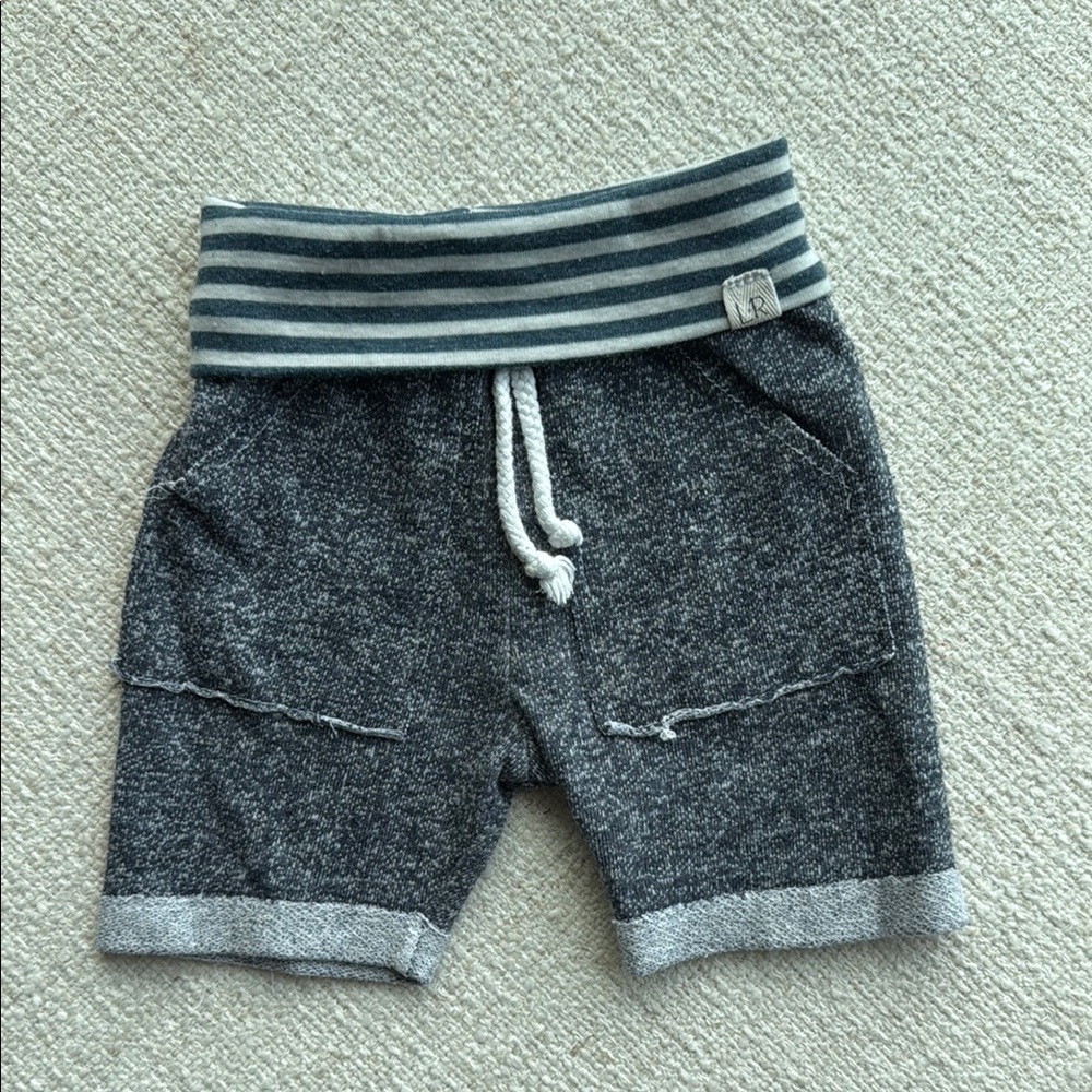 Lulu & Roo Navy Kids Shorts with Striped Waistband